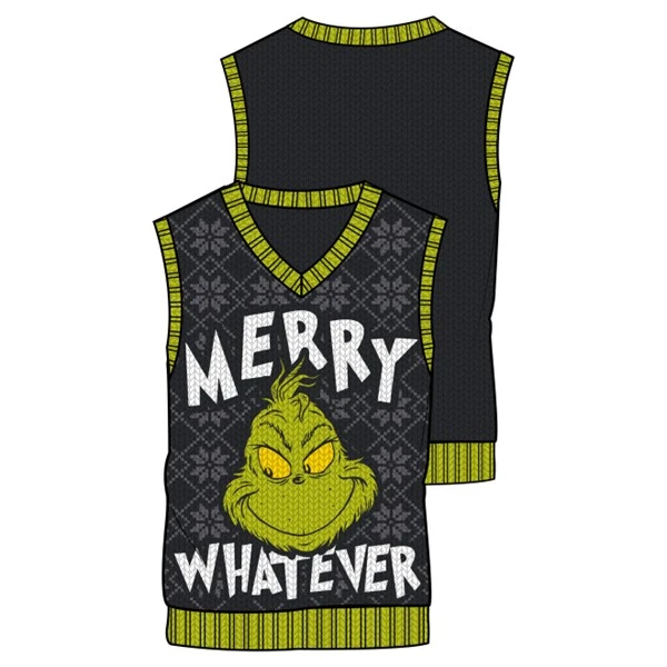The Grinch "Merry Whatever" Sleeveless Sweater Vest
