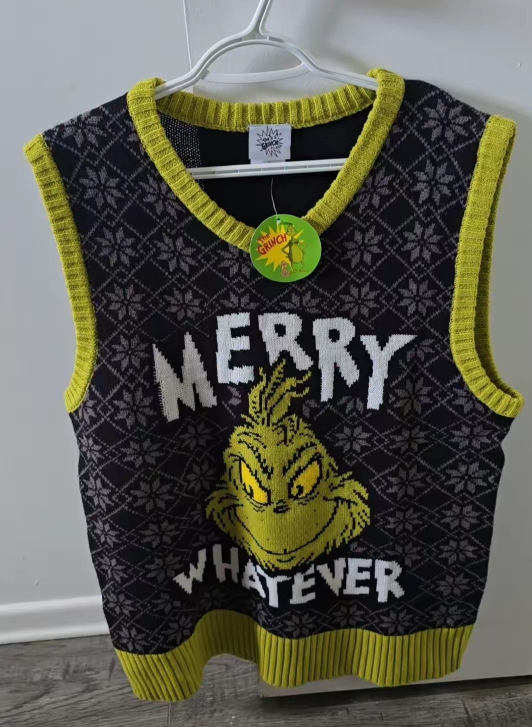 The Grinch "Merry Whatever" Sleeveless Sweater Vest - photo 2