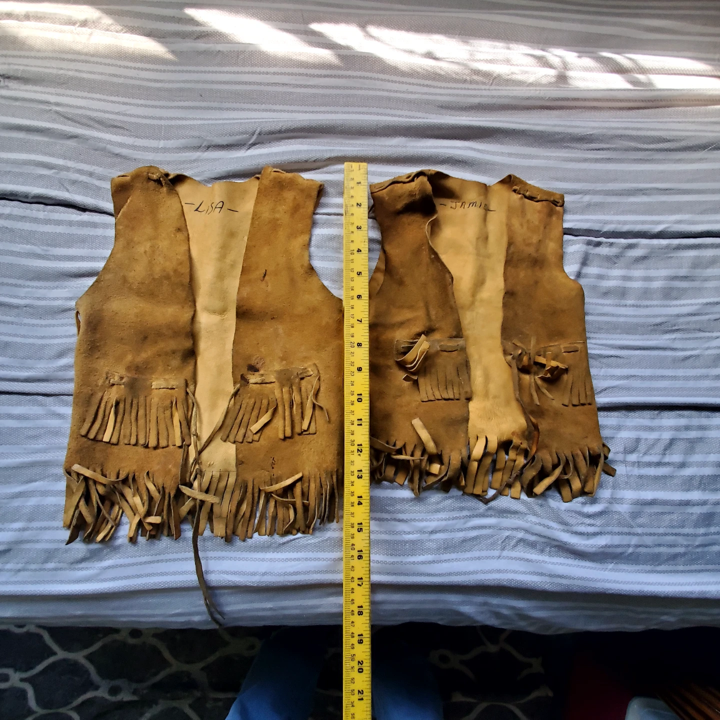First Nations dear skin Children's vests.