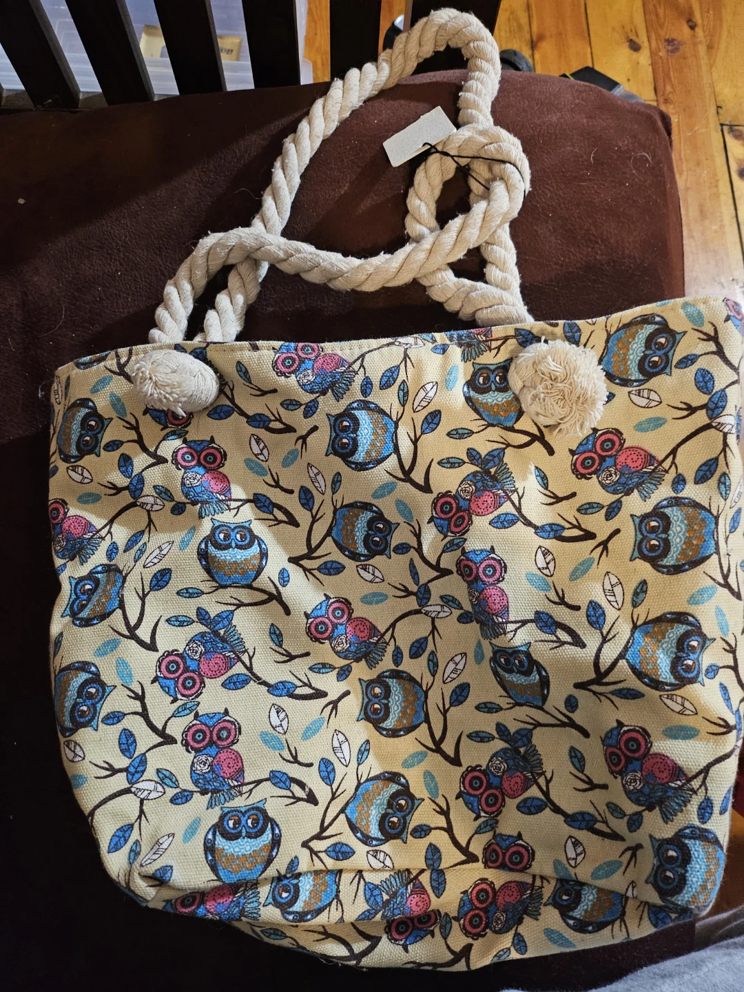 Tote Bag with Owl Print