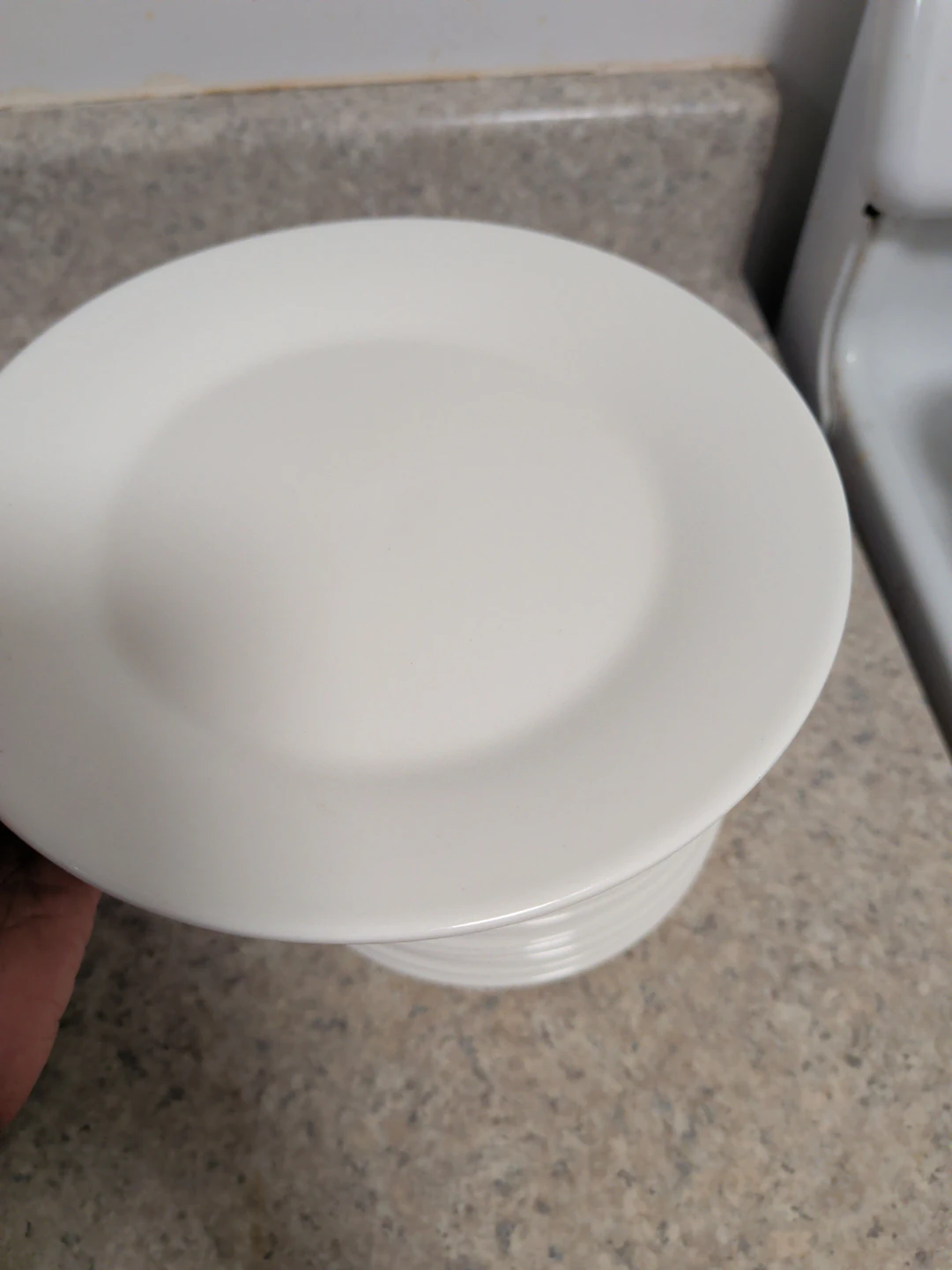 Stack of White Dessert Plates - photo 2