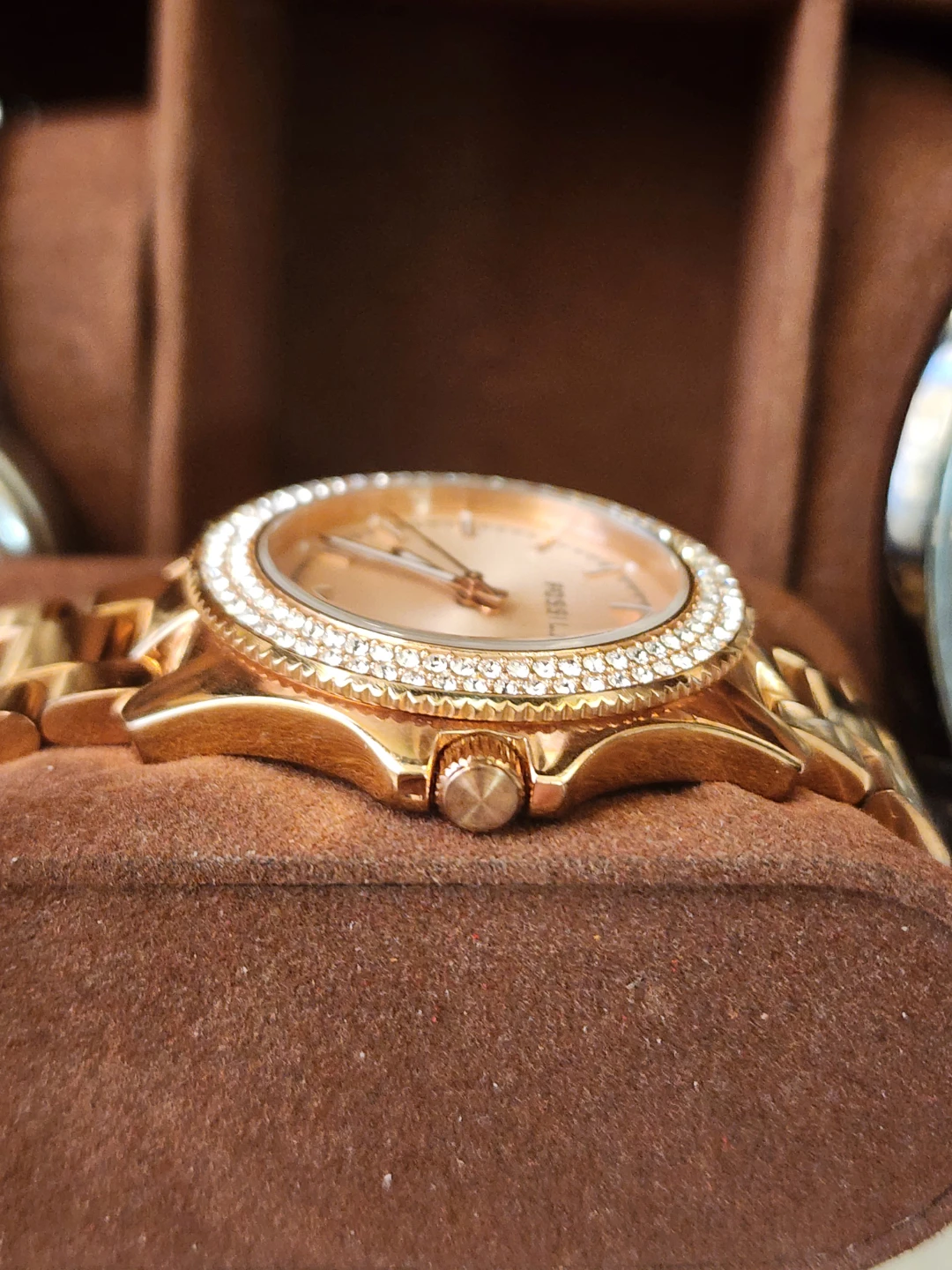 ⚽ Fossil Rose Gold Watch with Crystal Bezel - photo 5