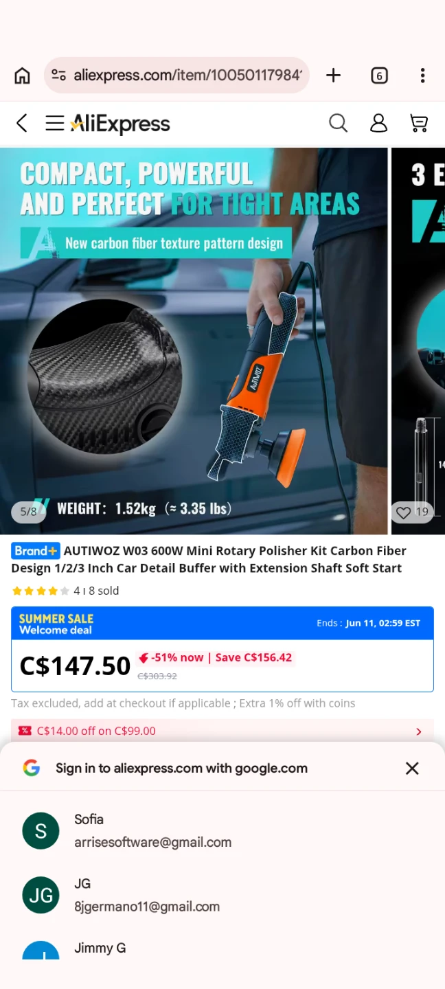 AUTIWỌZ W03 600W Mini Rotary Polisher Kit - photo 4