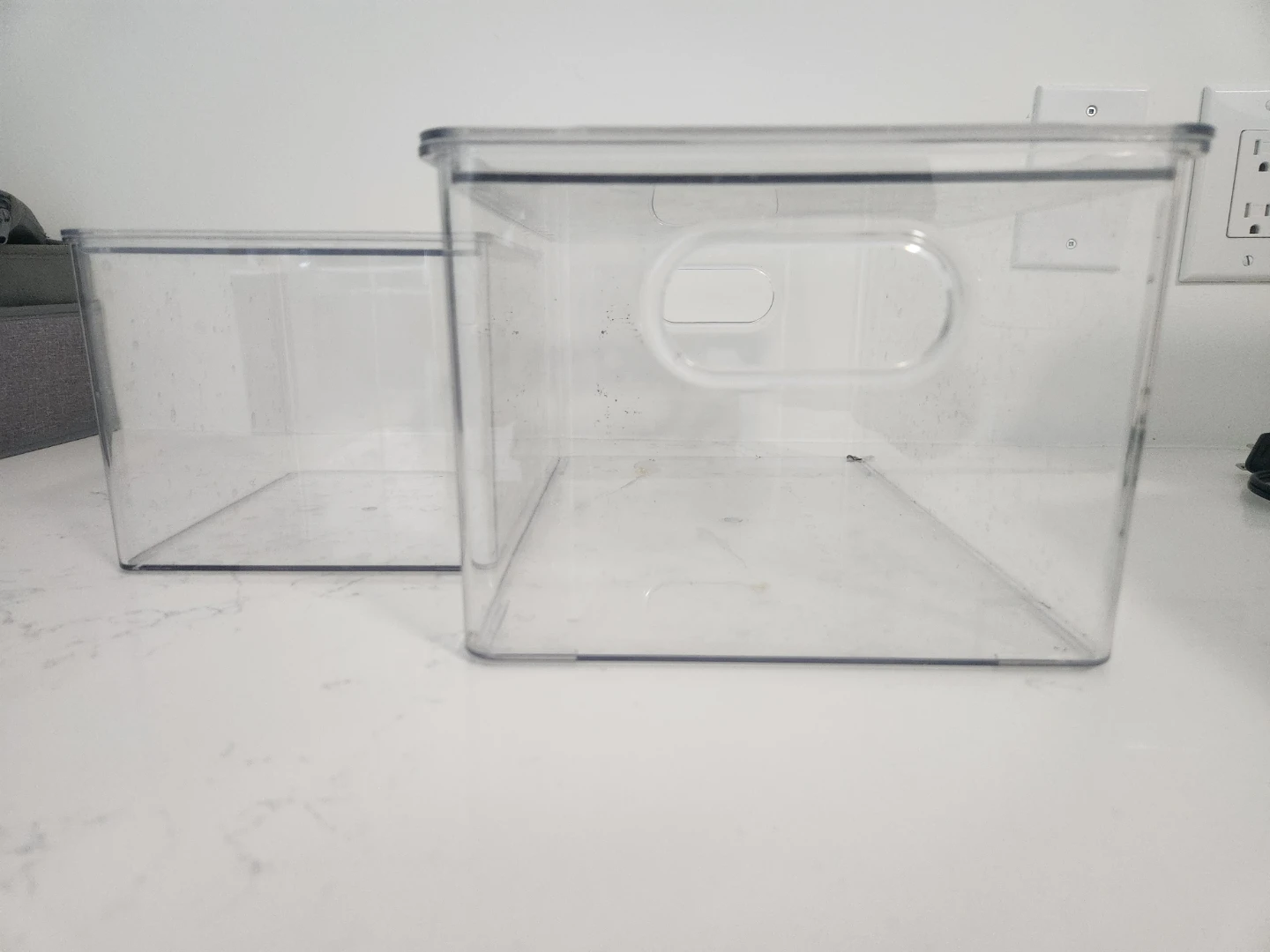 Clear Storage Bins with Handles (Set of 2)