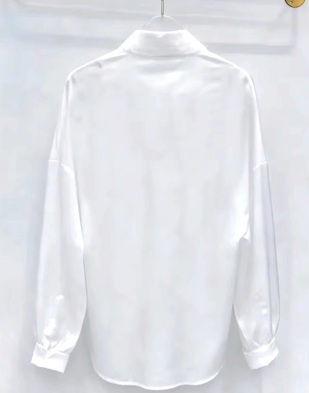 White Embellished Button-Up Shirt with Floral Detail - photo 3