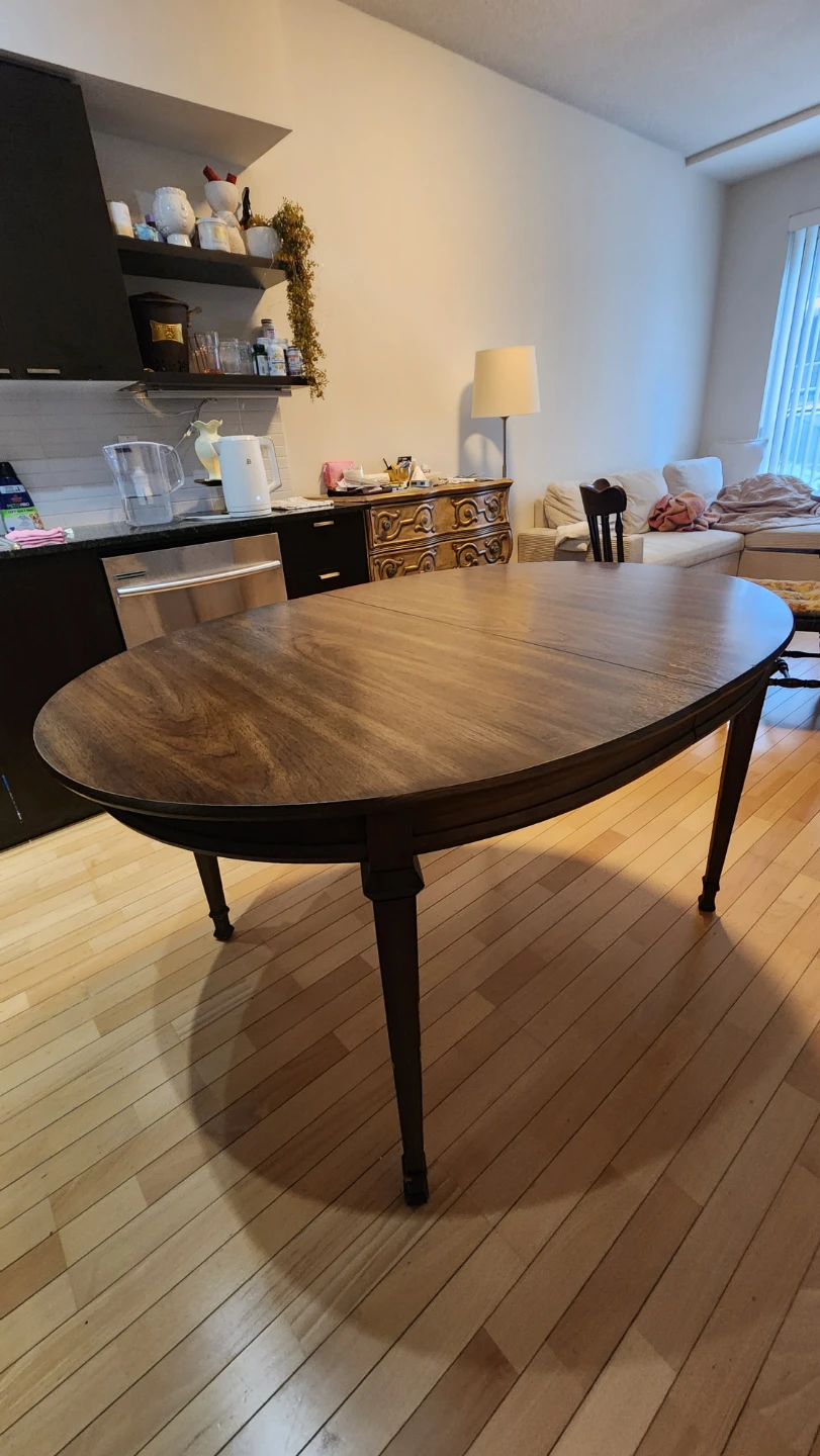 Dark Wood Oval Dining Table - photo 3
