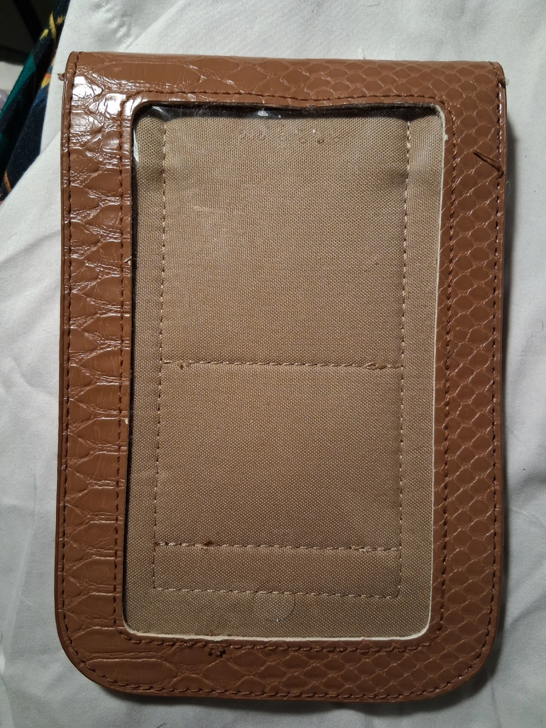 Brown Faux Leather Snake Print Phone Pouch - photo 2