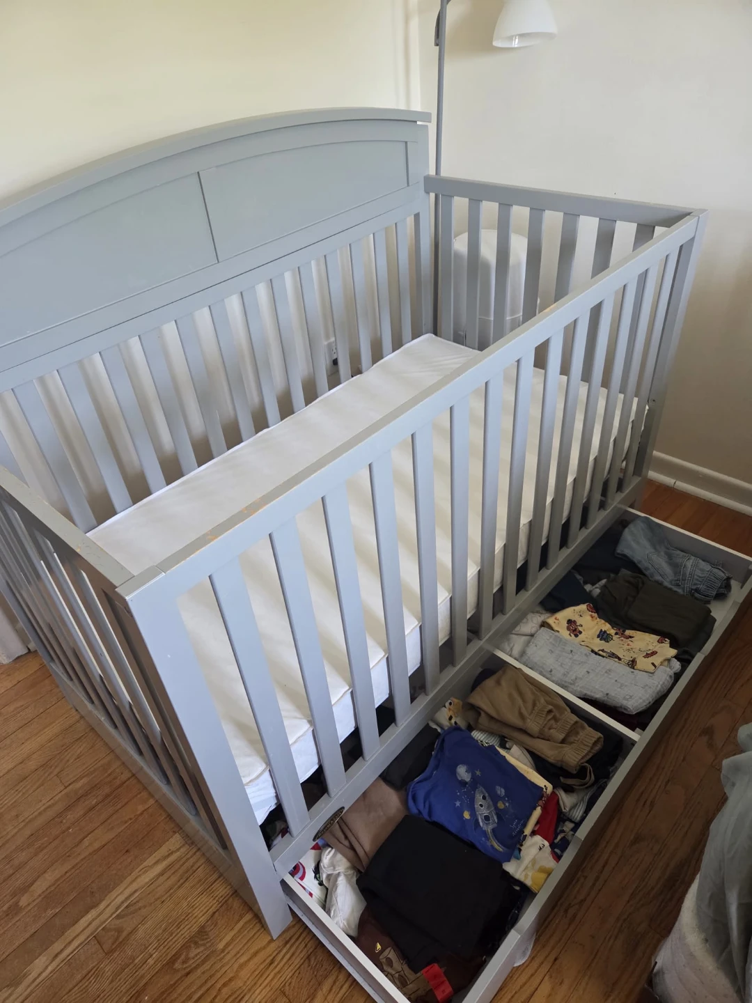 Grey Crib with Storage Drawer - photo 3
