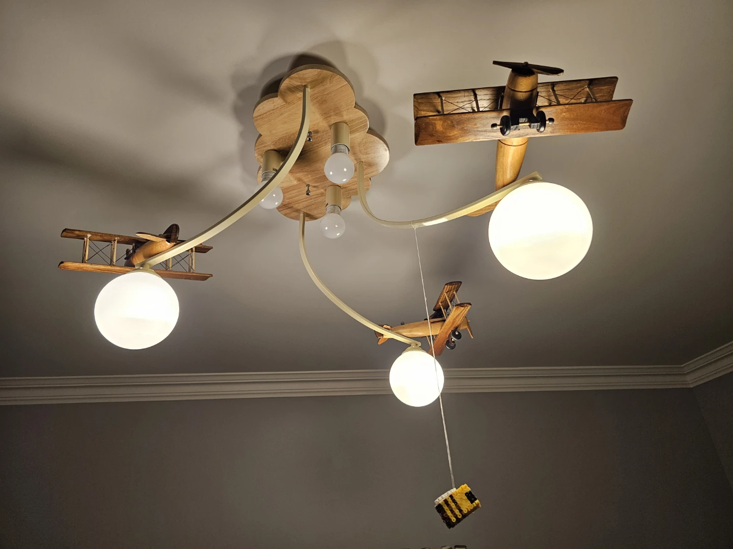 Wooden Airplane Ceiling Light Fixture