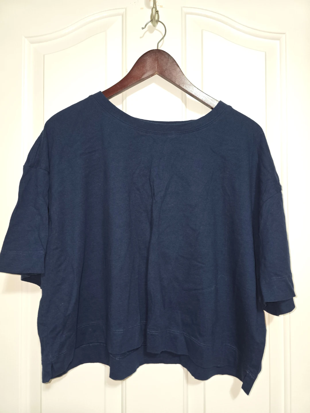 Navy Blue Cropped T-Shirt - photo 2