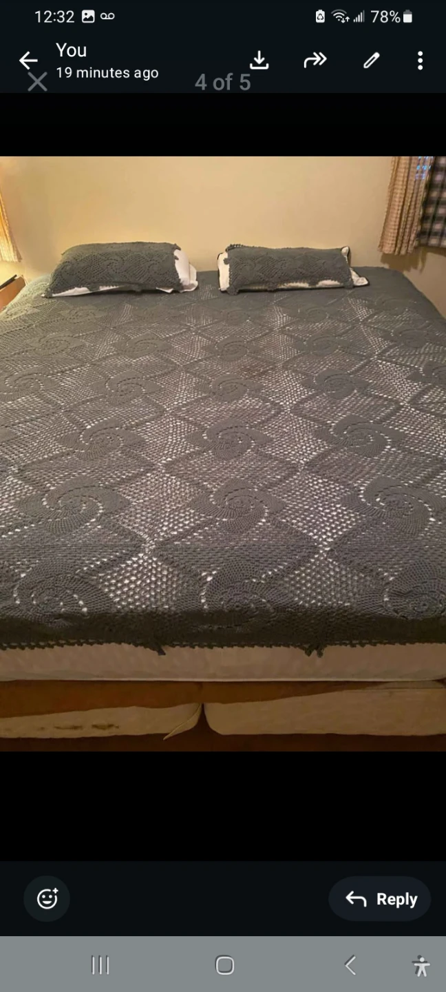 Grey Crochet Bedsheets occasionally used