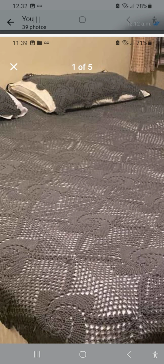 Grey Crochet Bedsheets occasionally used - photo 3