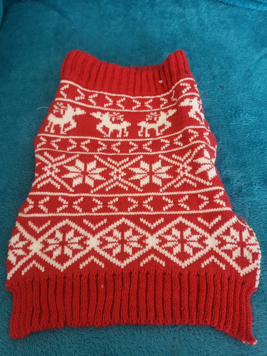 Red & White Dog or cat Sweater