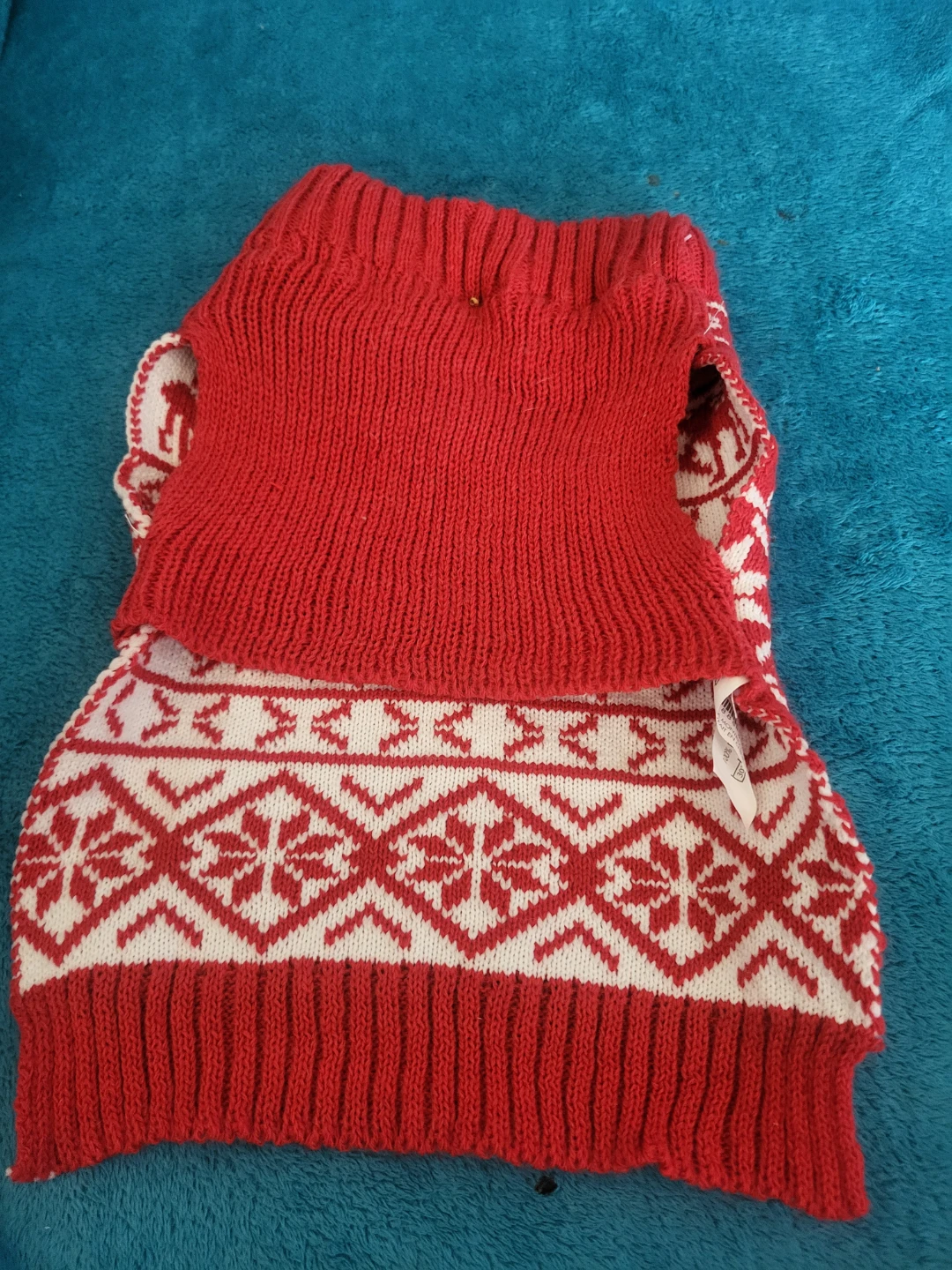 Red & White Dog or cat Sweater - photo 2