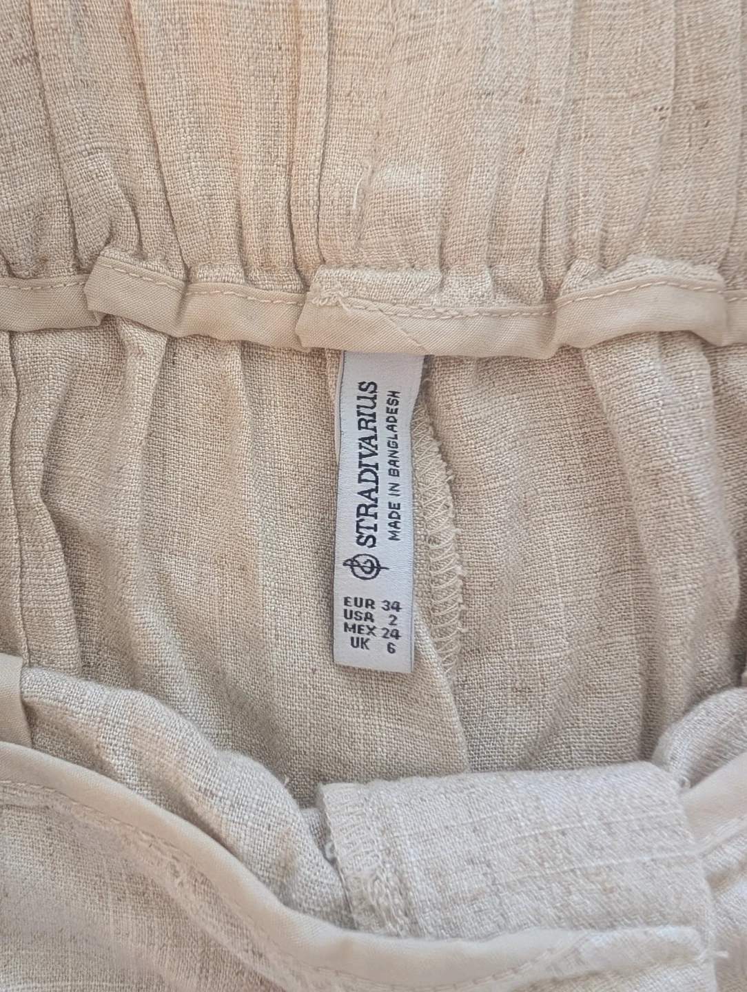Stradivarius High Waist Linen Shorts – Size 2 - photo 3