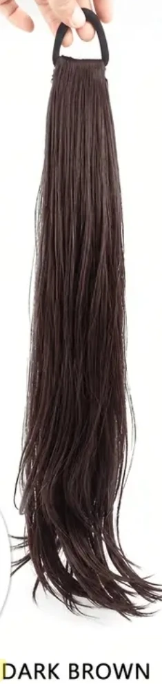 22 Inches Long Dark Brown Ponytail Hair Extension+ Black one
