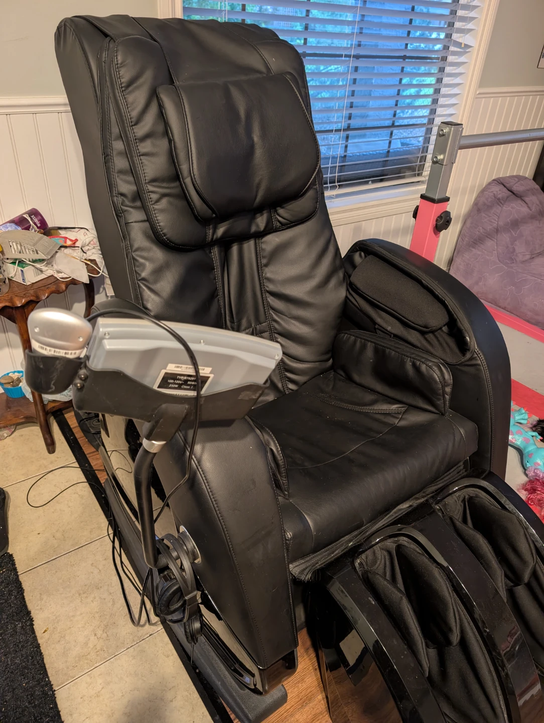 Black Massage Chair with Foot Rest - photo 2