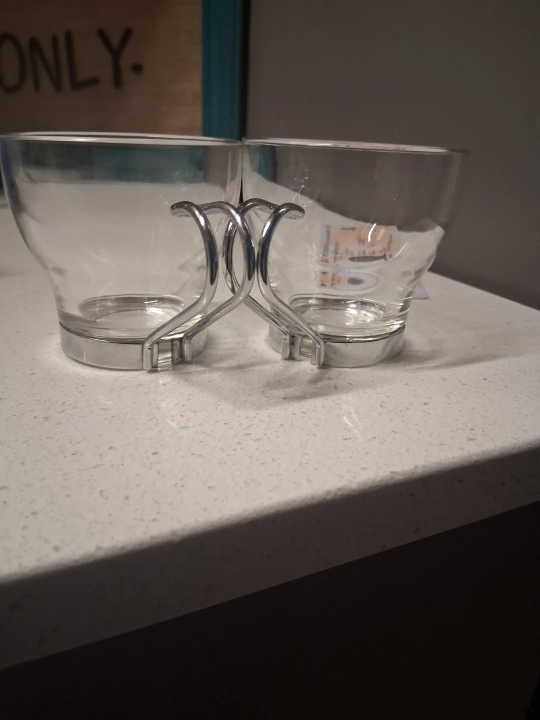 Vintage crystal with detachable metal holder's