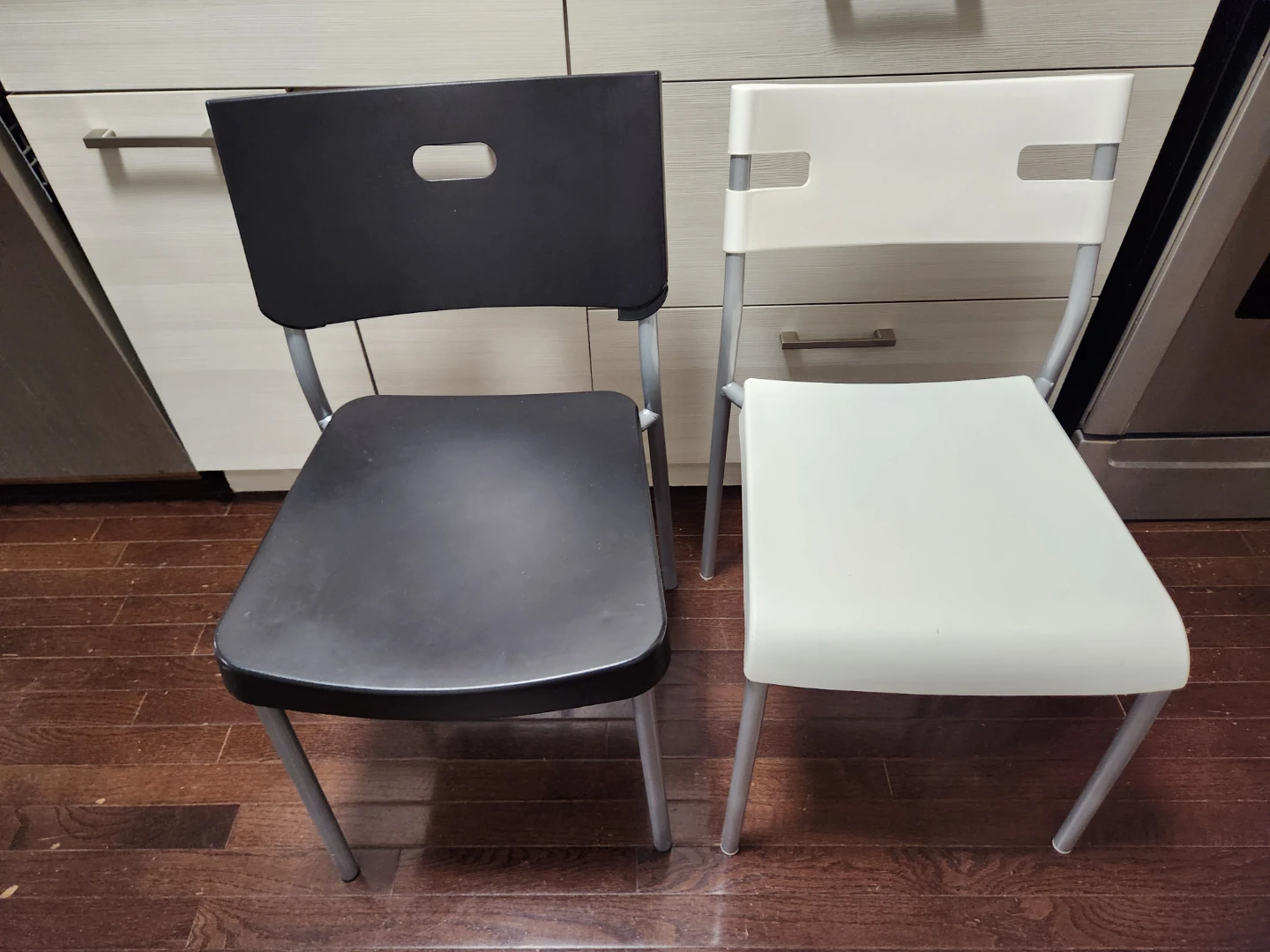 IKEA Black & White Chairs (2)
