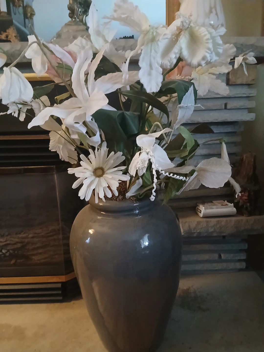 Artificial Flower Arrangement in Grey Vase - photo 3