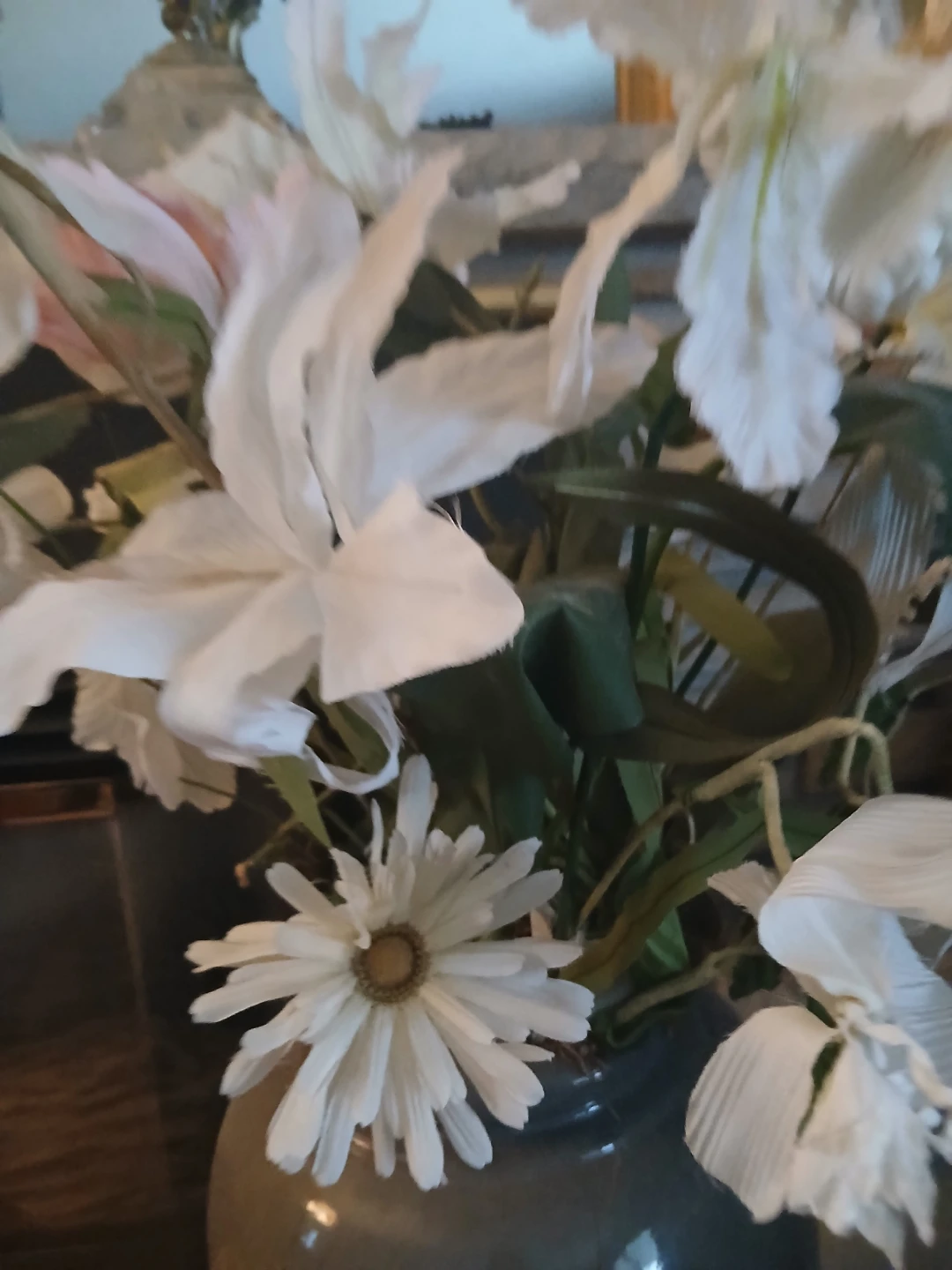 Artificial Flower Arrangement in Grey Vase - photo 4