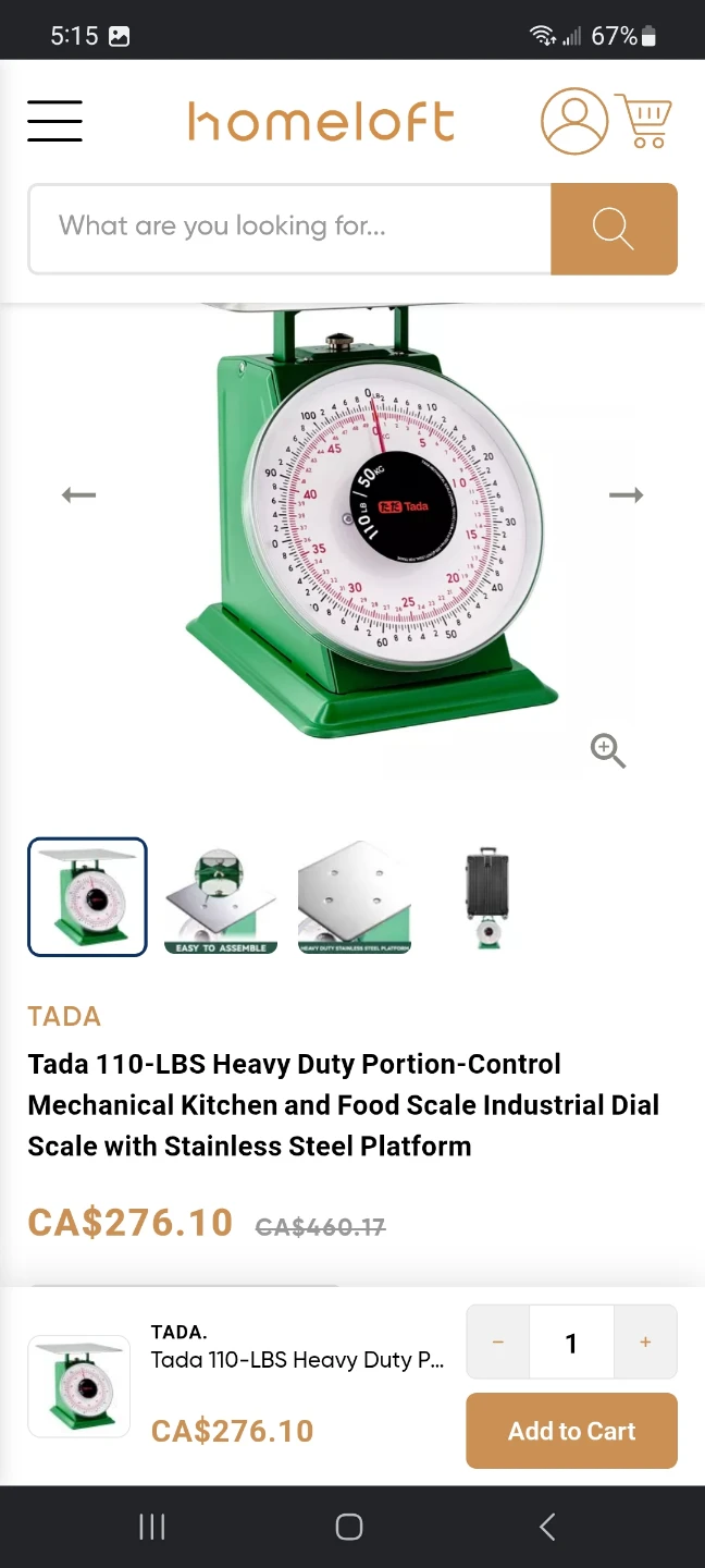 Tada 110-LBS Heavy Duty Mechanical Kitchen Scale