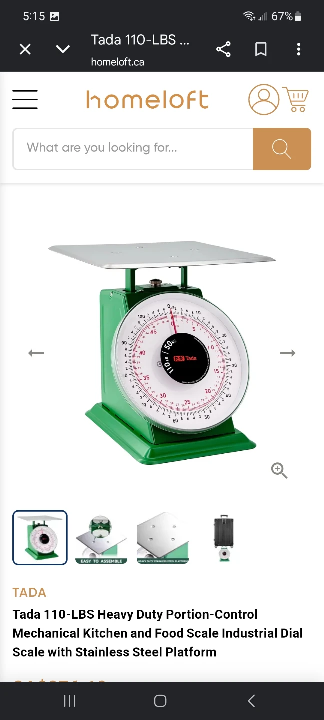 Tada 110-LBS Heavy Duty Mechanical Kitchen Scale - photo 3