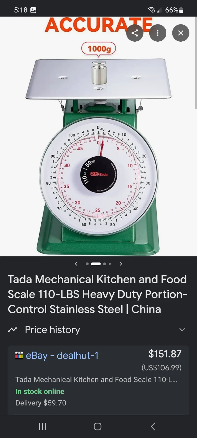 Tada 110-LBS Heavy Duty Mechanical Kitchen Scale - photo 4