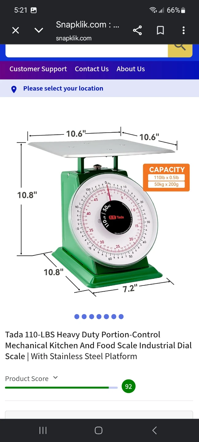 Tada 110-LBS Heavy Duty Mechanical Kitchen Scale - photo 5