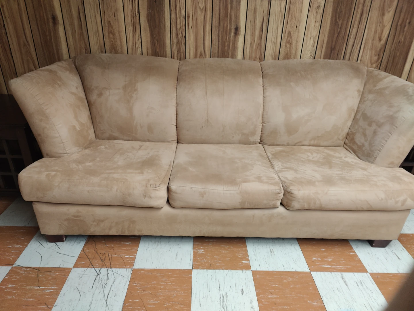 Tan Suede Couch
