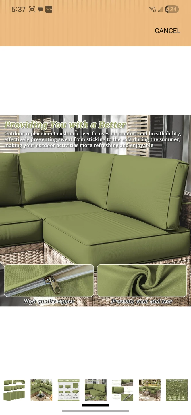 New outdoor couch cushion covers - photo 5