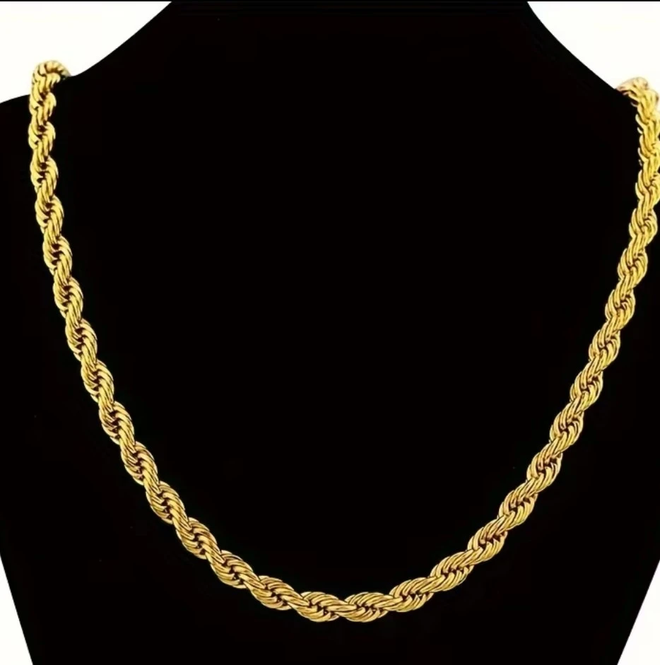 Gold Rope Chain Necklace