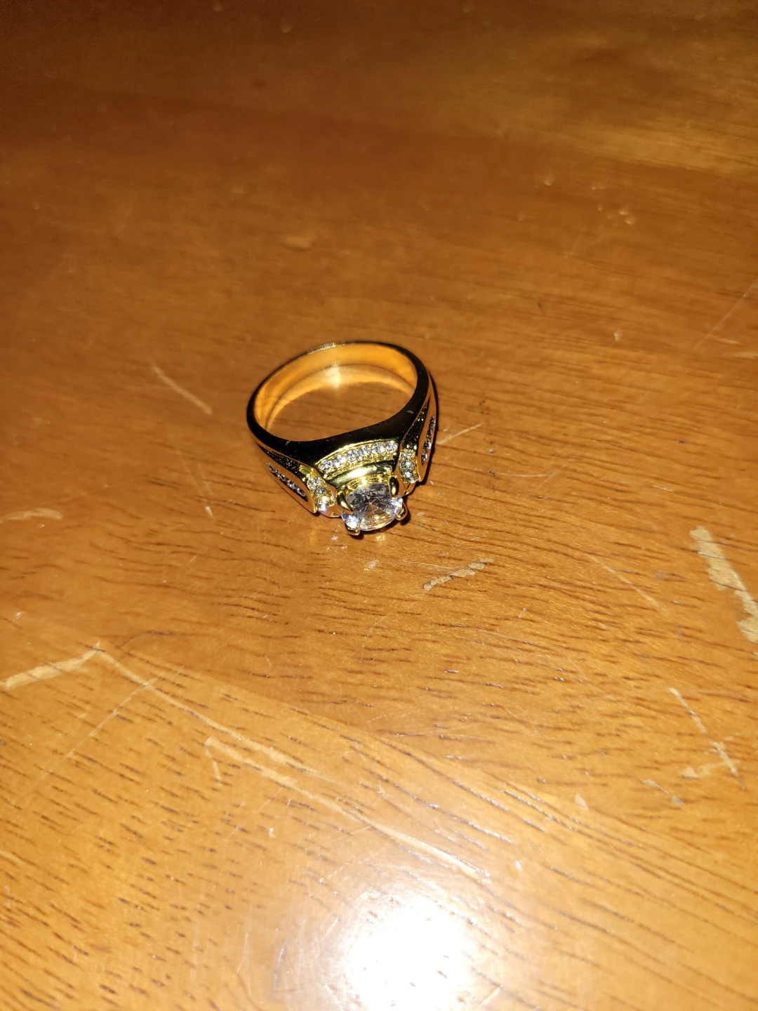 Gold Plated Cubic Zirconia Ring Size 10