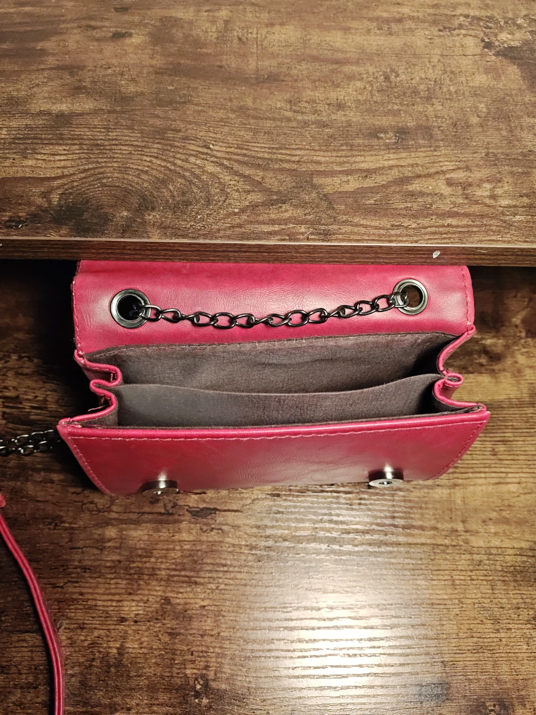 Scarlet Red Clutch Purse with Feather Detail - photo 2