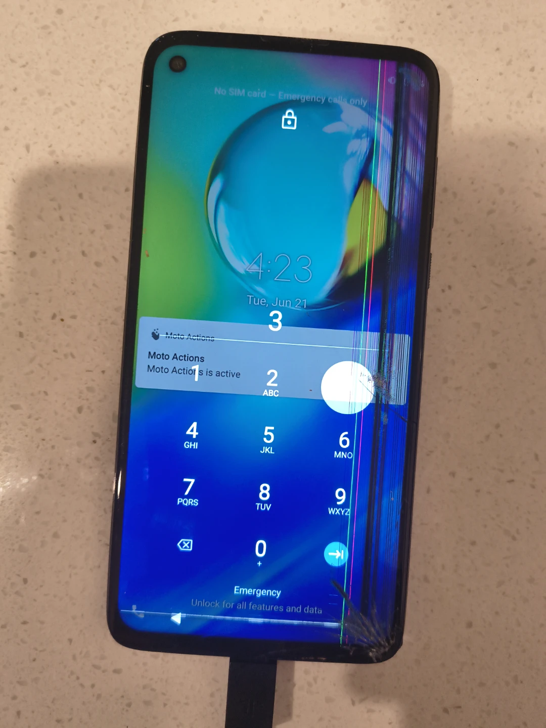 Motorola Moto G Stylus (2021) - Blue - Cracked Screen