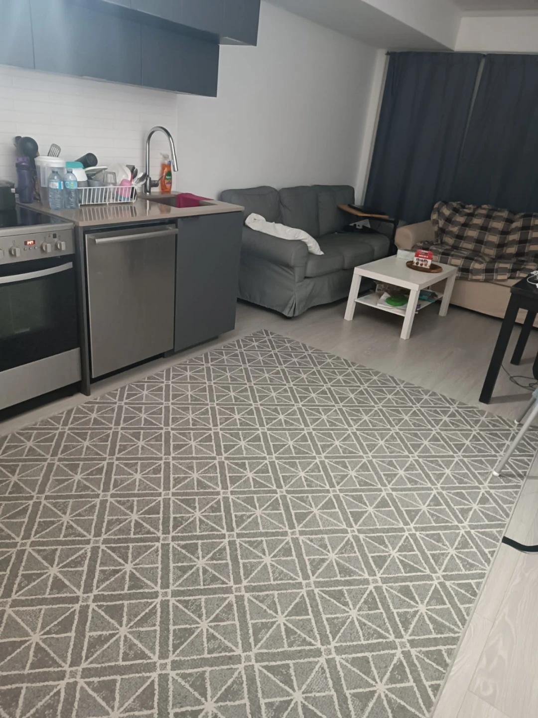 Grey Geometric Area Rug