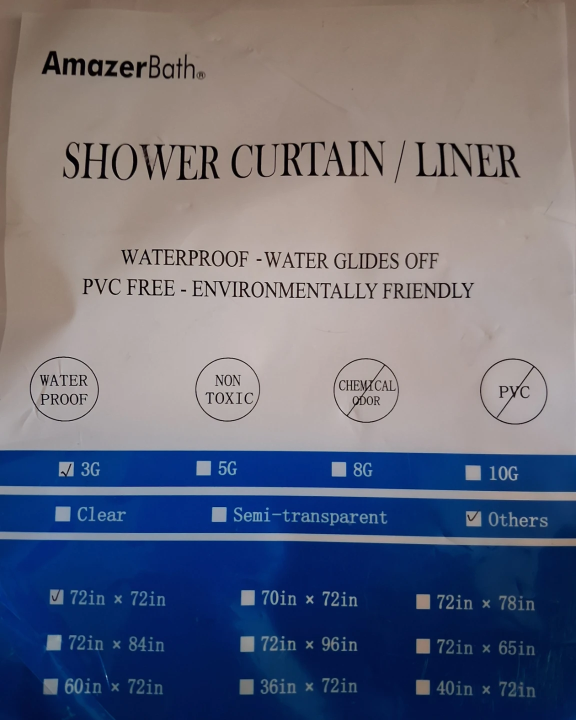 AmazerBath Shower Curtain Liner,  Bath Mat, and Grout Brush - photo 4