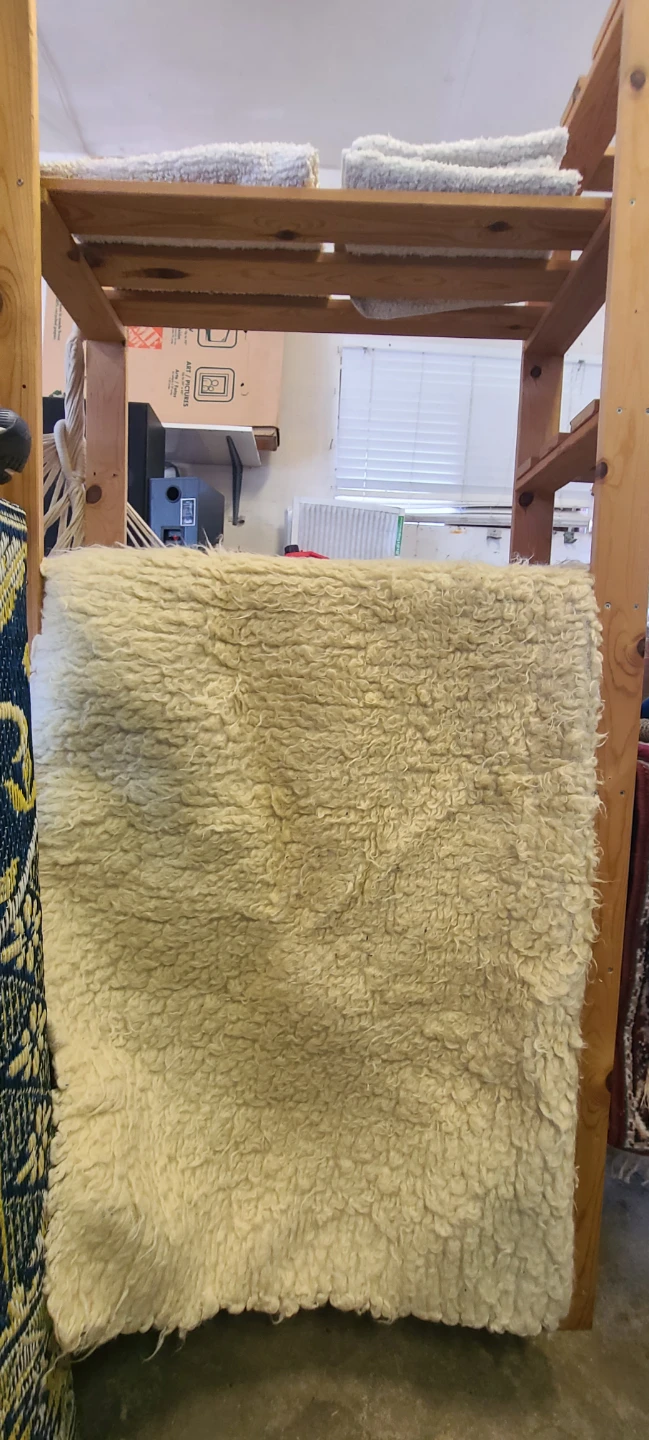 Cream Vintage Wool Matress topper