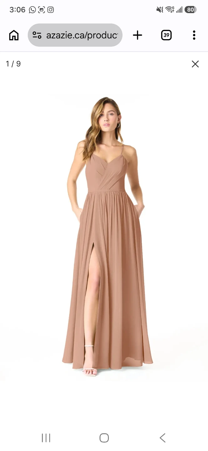 Azazie Cora Bridesmaid Dress - Champagne Rose - photo 5