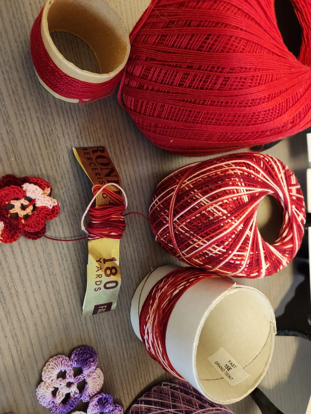 Bonda Mercerized Cotton Crochet Thread - Red Tones - photo 2