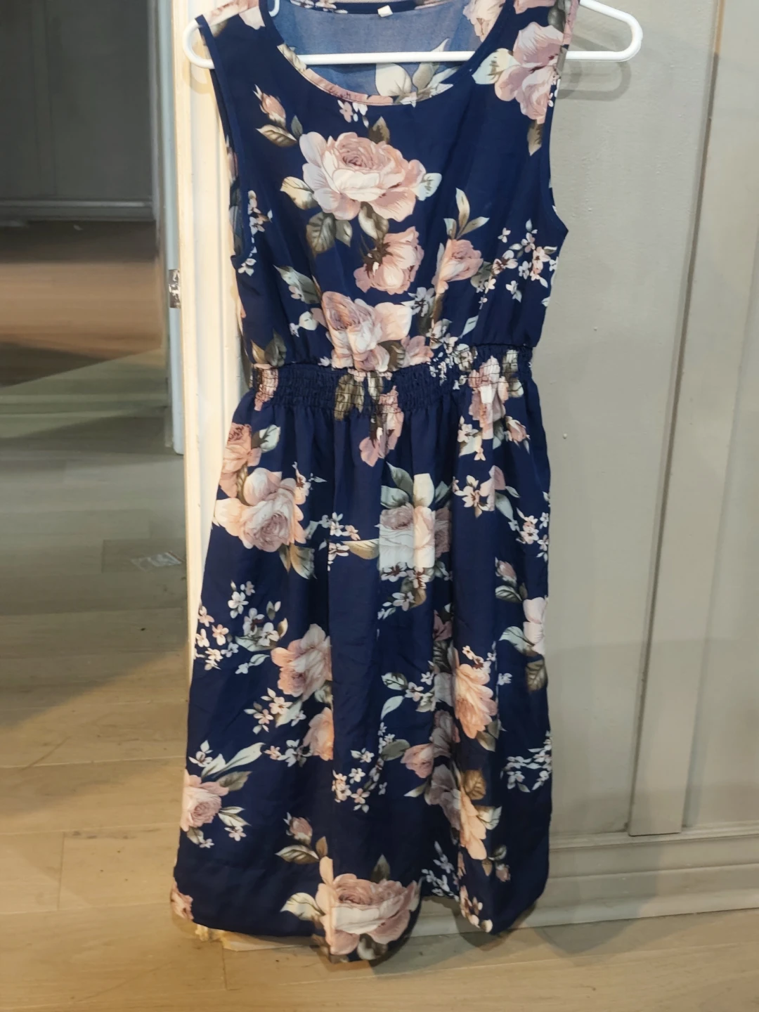 Blue floral sleeveless maxi dress, size L - photo 2