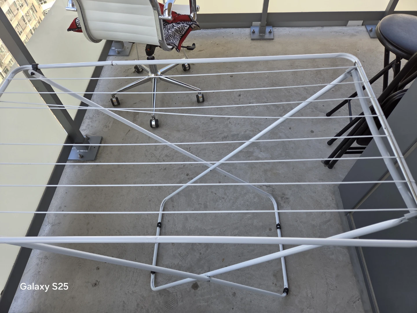 White Folding Clothes Drying Rack - photo 2