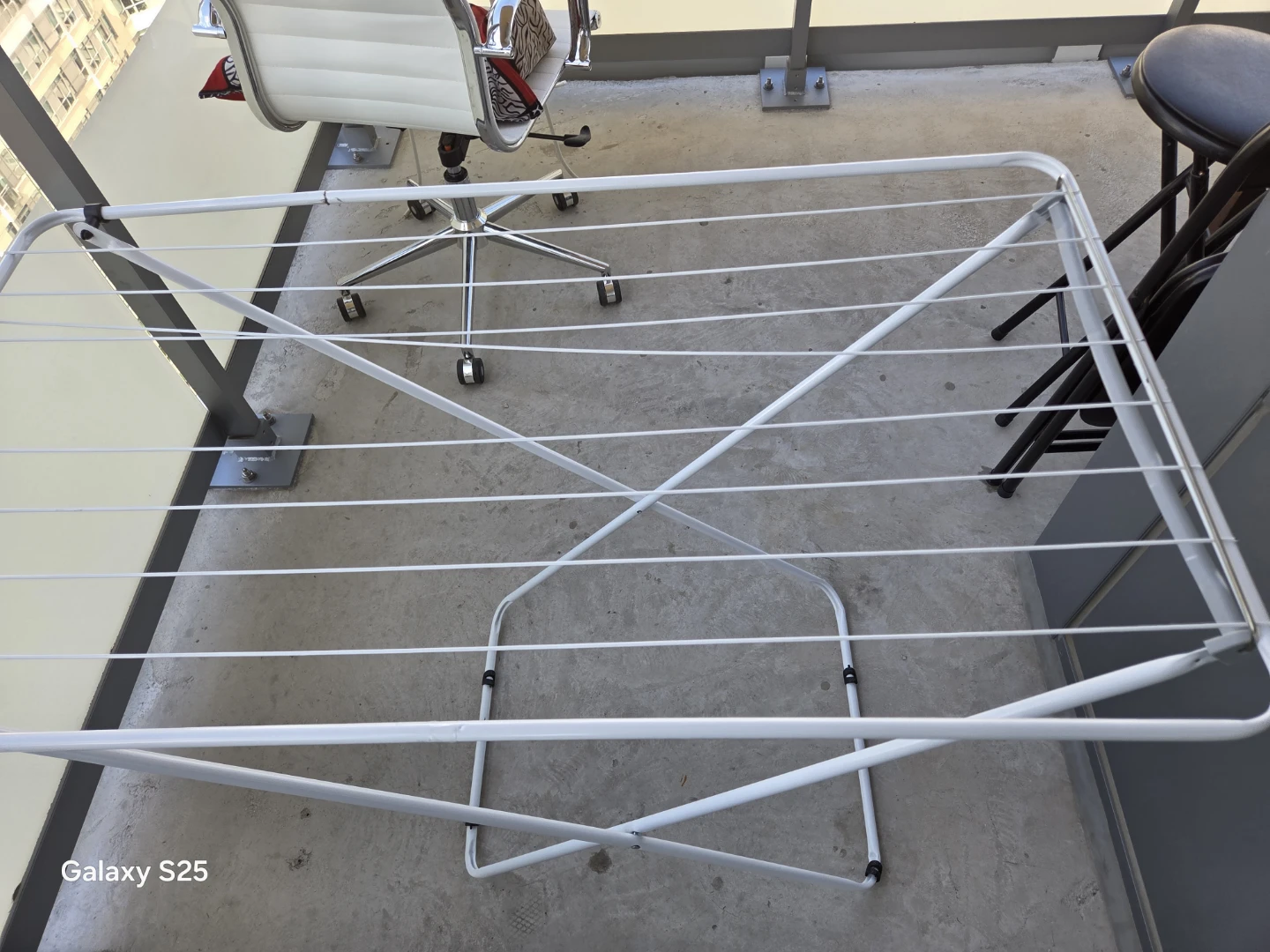 White Folding Clothes Drying Rack - photo 3
