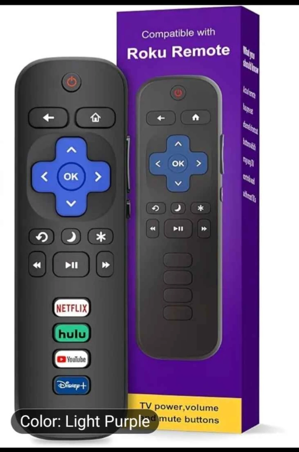 Roku TV Remote Control - Netflix, Hulu, YouTube, Disney+