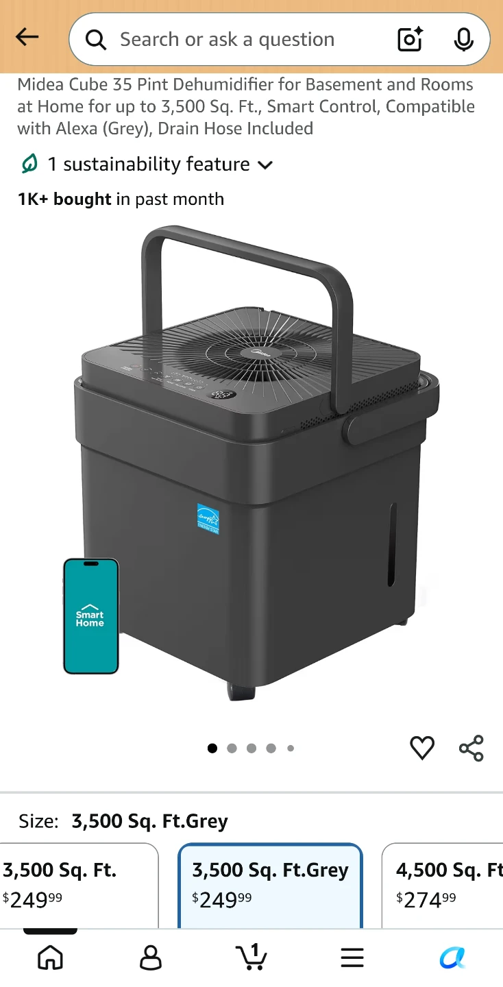 Midea Cube 35 Pint Dehumidifier - 3,500 Sq. Ft. - photo 4
