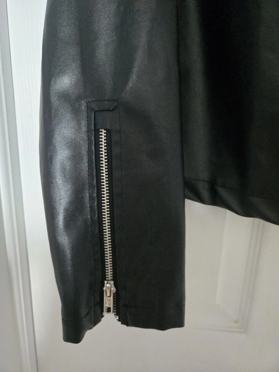 SHEIN Black Faux Leather biker Jacket - photo 3