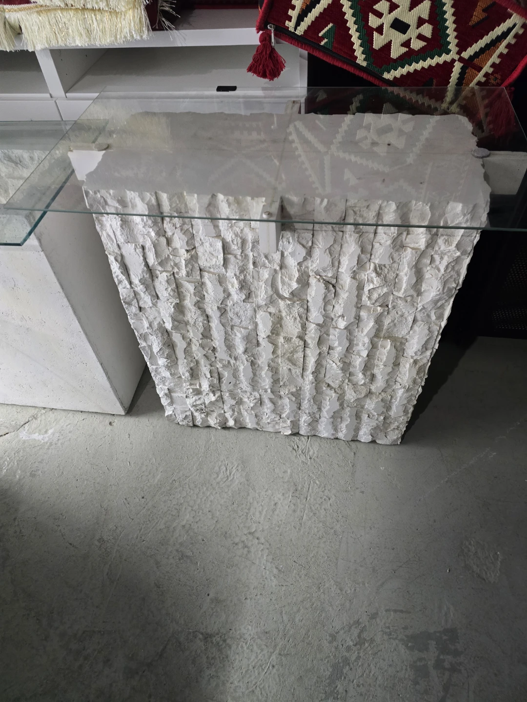 Unique Stone and Glass Coffee Table