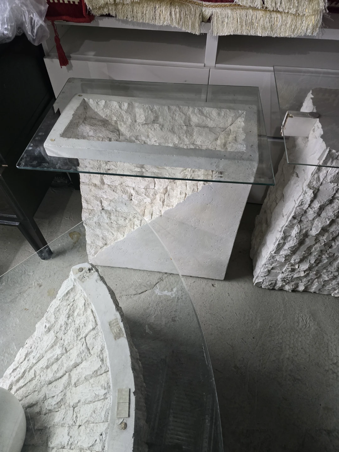 Unique Stone and Glass Coffee Table - photo 2