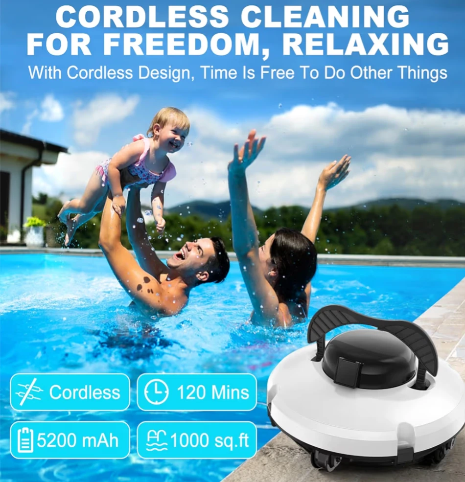 Cordless Robotic Pool Cleaner - 120 Min Runtime - photo 3
