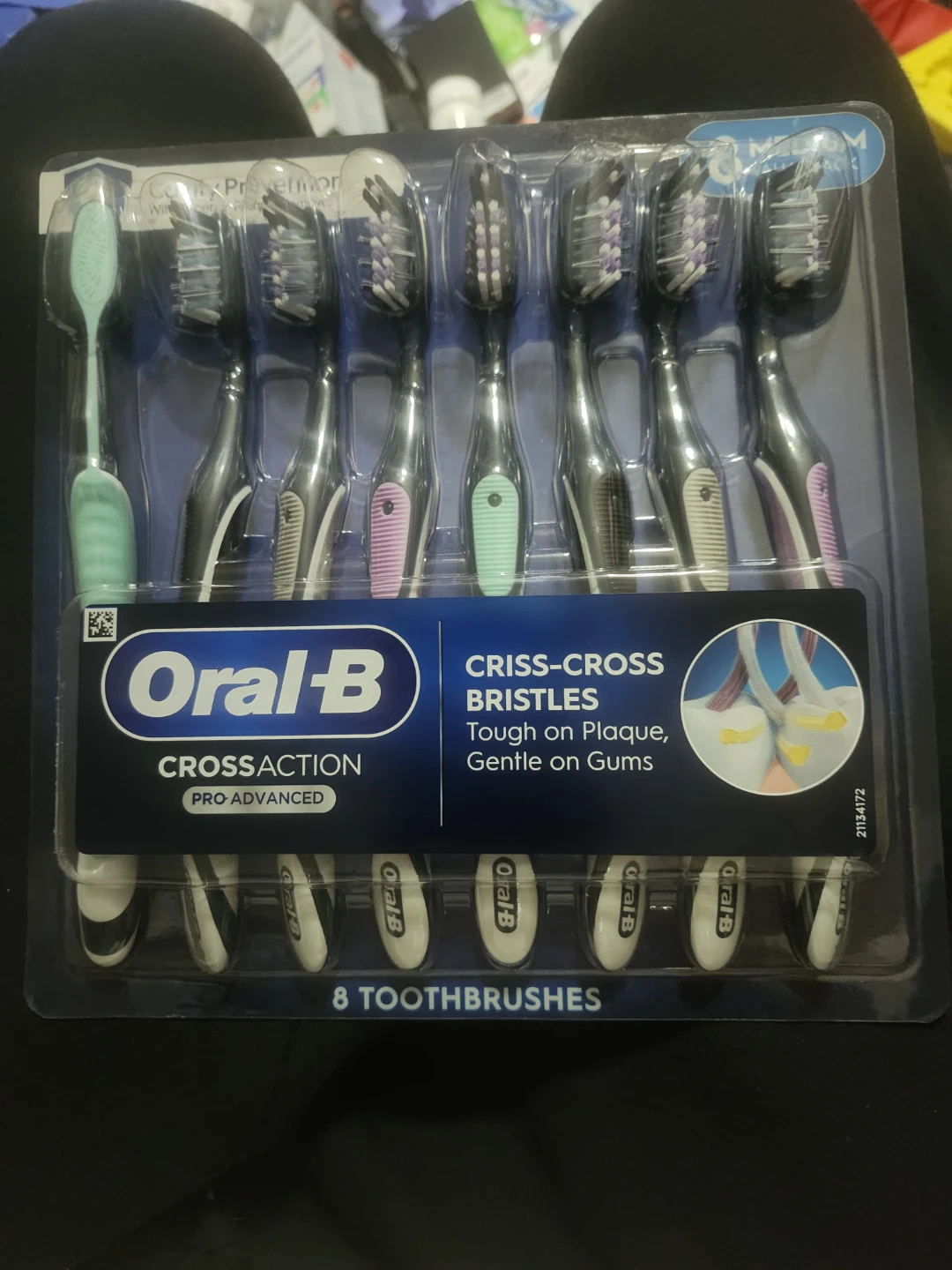 Oral-B CrossAction Pro-Advanced Toothbrushes - 8 Pack